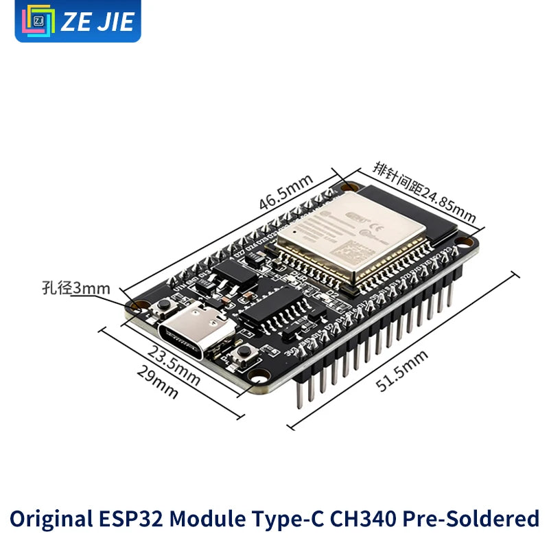 ESP32 Development Board Module, 8266 Wireless WiFi + Bluetooth, Dual-Core CPU, CH340 Chip, ESP32 Programming Socket
