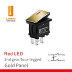 LANBOO 14mm*9mm Series 7Amp High Current Rocker Switch ON-OFF-ON 2/3Position 4/6Pin KCD1  With Red/Green Light  12V24V220V