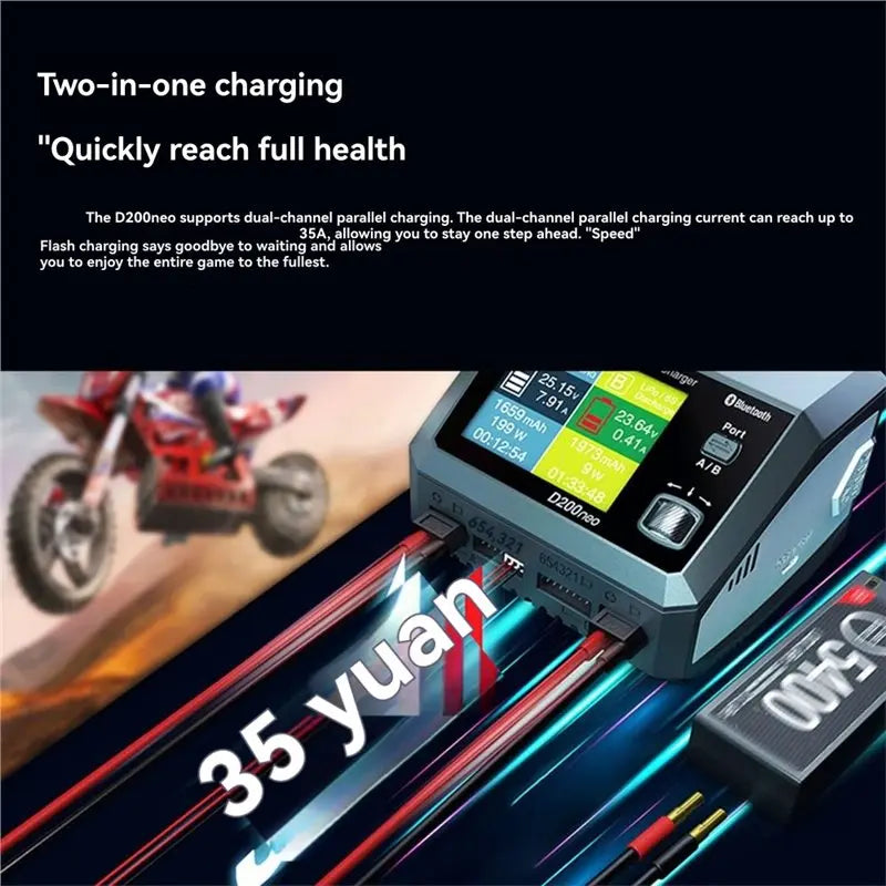 ABKQ-Smart D200neo Quick AC 200W DC 800W 1-6S Lipo Battery Balance Discharger For RC Drone UK PLUG