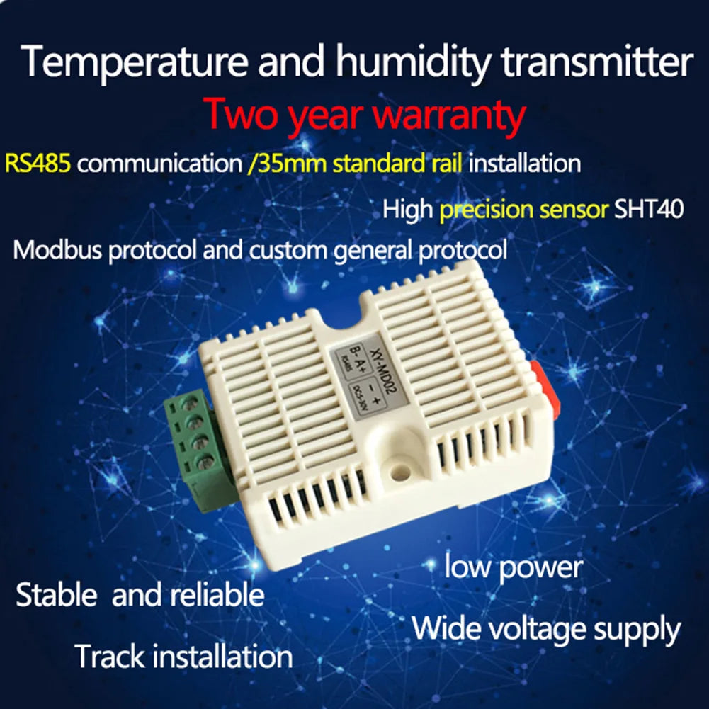 XY-MD02 Temperature & Humidity Sensor SHT20 Temperature and Humidity Transmitter RS485 Serial Temperature Humidity Sensor Module