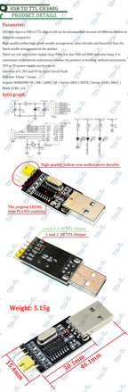 CH340 USB to TTL converter UART module CH340G upgrade download a small wire brush plate STC microcontroller board USB to serial