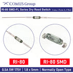 5PCS Original Reed Switch RI-80 SMD Normally Open NO 1.8*5MM 0.35A 5W 175V Magnetic Contact Switch Induction Sensor RI-80SMD -FL
