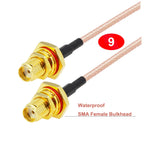 RP-SMA Male to Waterproof SMA Female Bulkhead RG316 Cable 50 Ohm RF Coaxia Pigtail WIFI Router Antenna Extension Cord Jumper