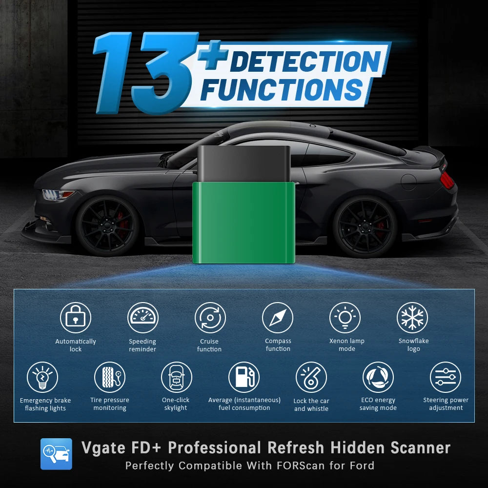 VLinker FD ELM327 Bluetooth 4.0 FORScan For Ford for IOS ELM327 OBD2 Car Diagnostic Auto Tool OBD 2 Scanner J2534