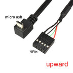 PC Computer Motherboard 9P to Micro USB to DuPont 2.54mm 5Pin DuPont USB to Micro USB Data Cord Aluminum Foil + Woven Mesh Cable