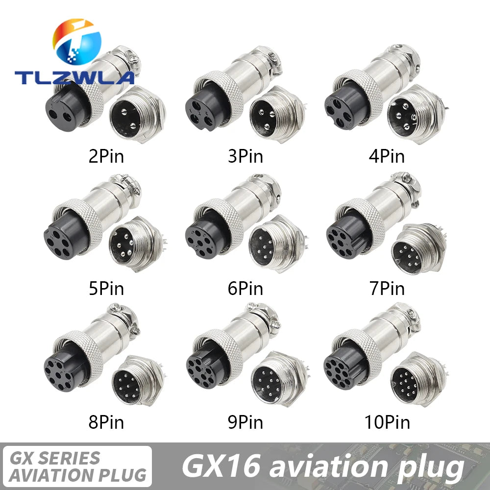 GX12 GX16 GX20 2/3/4/5/6/7/8/9/10 Pin Male Female Butting Wire Cable Circular Aviation Socket Plug Panel Connector Dropshipping