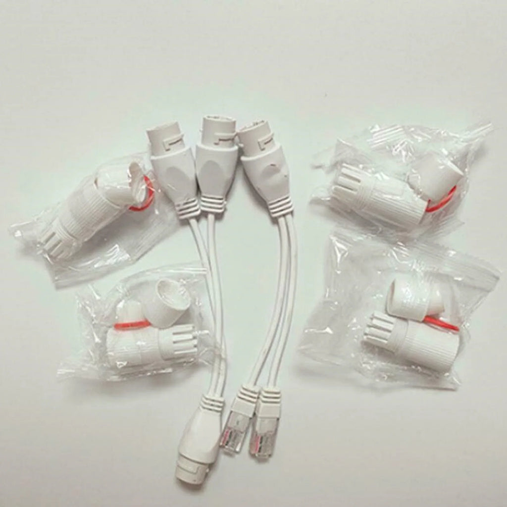 1 to 2 RJ45 Ethernet Splitter Adapter 2 Pack Waterproof Network Connector for Cat5 Cat6 Cable LAN Dual Port Share Internet