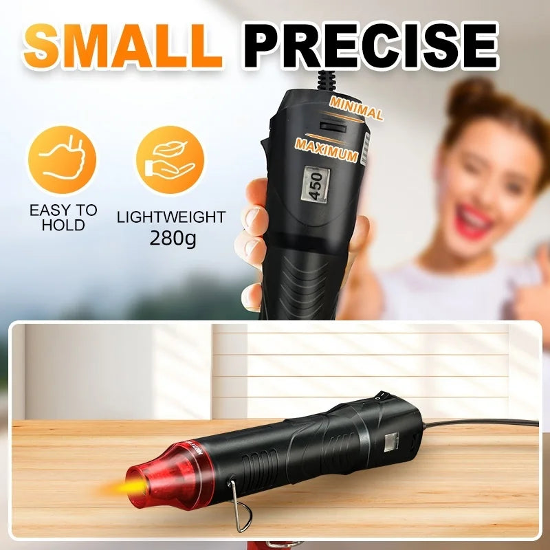 220V Hot Air Gun Soldering Temperature Blower Gun DIY Crafts Electric Power Hot Dryer Mini Heat Gun For Shrink Tubing Car Wrap