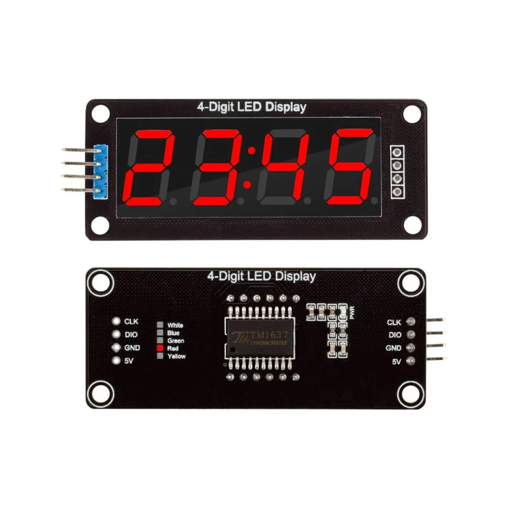 LED Display 0.56 inch 4-Digit 7 Segments Digital Tube Clock Module  TM1637 Double Dots LED Display Screen Board for Arduino