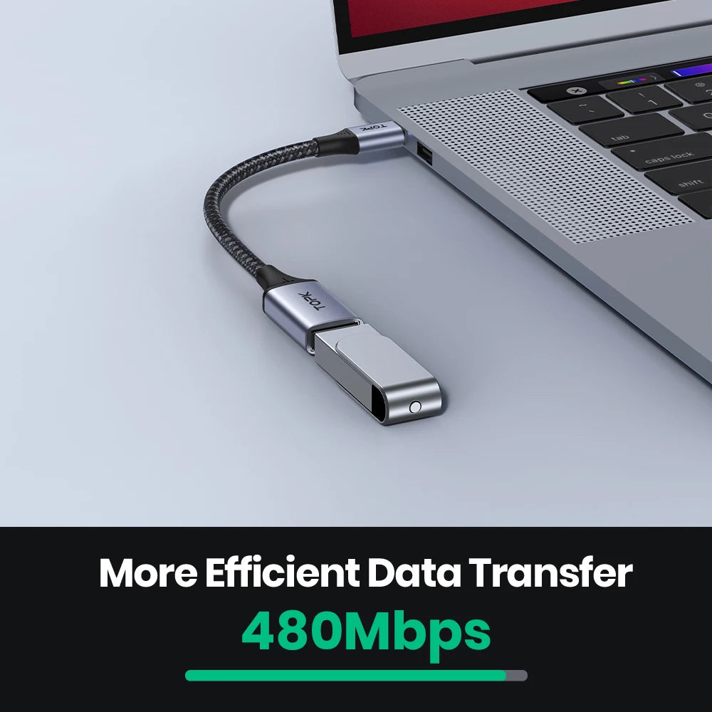 TOPK A10 USB C to USB A dapter OTG Cable Type C Male to USB 2.0 Female Cable Adapter for MacBook Pro Samsung Type-C Adapter