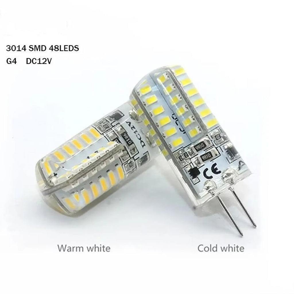 10Pcs G4 LED Bulb 12W 9W 5W 3W 2W AC DC12V SMD 2835 3014 SMD LED Light Mini Silicone Lamp Warm White White 360 Degree Angle