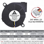 Gdstime Blower 5015 Fan 24V 50x50x15MM Turbo Fan 50MM Dual Ball Brushless Cooler Fan 8500RPM High Speed for 3D Printer Part