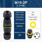 IP68 M16 Waterproof Connector,Electric Junction Box 2/3Pin Screw connection Solderless For 3-10mm Cable,Adapter terminal Outdoor