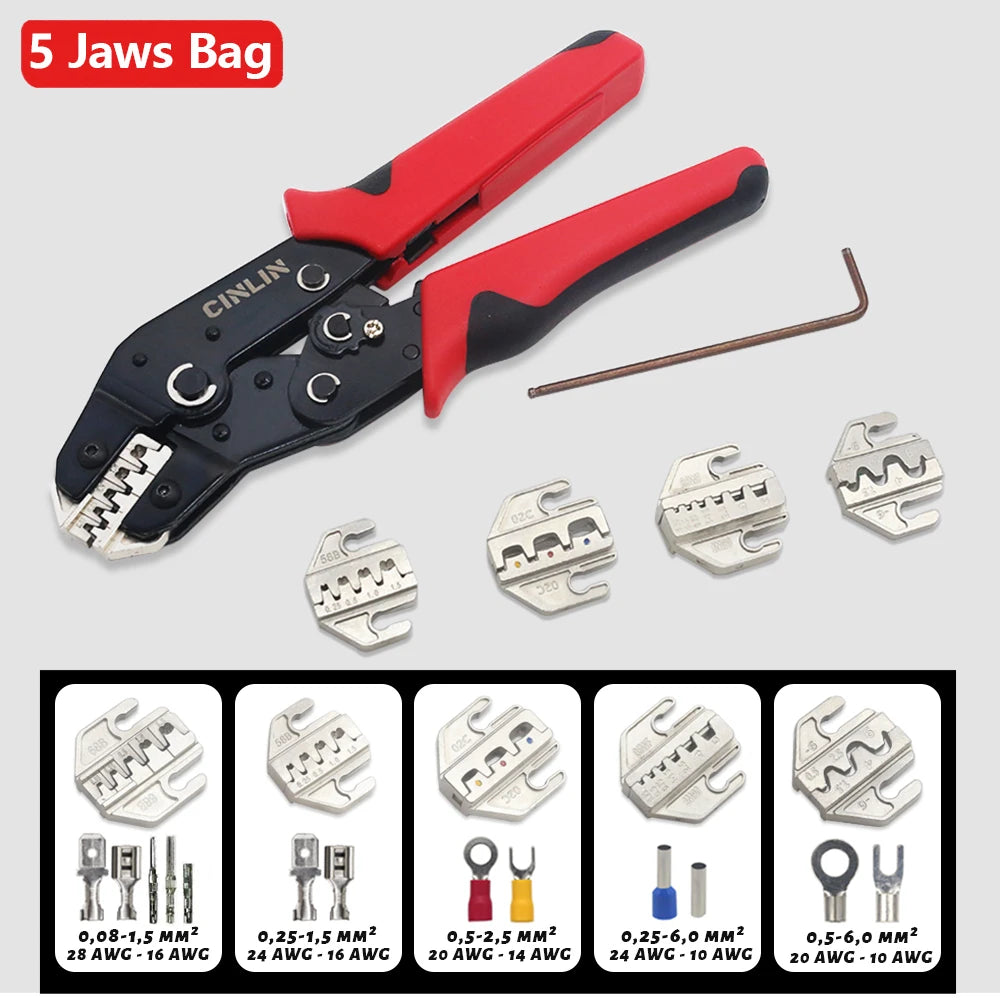 CLN-68B 0.08-1.5mm² Open Barrel Terminals Pliers Crimping Tool (28-16AWG) for JST, DuPont, Molex, PH2.0 XH2.54 3.96 4.2mm Pitch