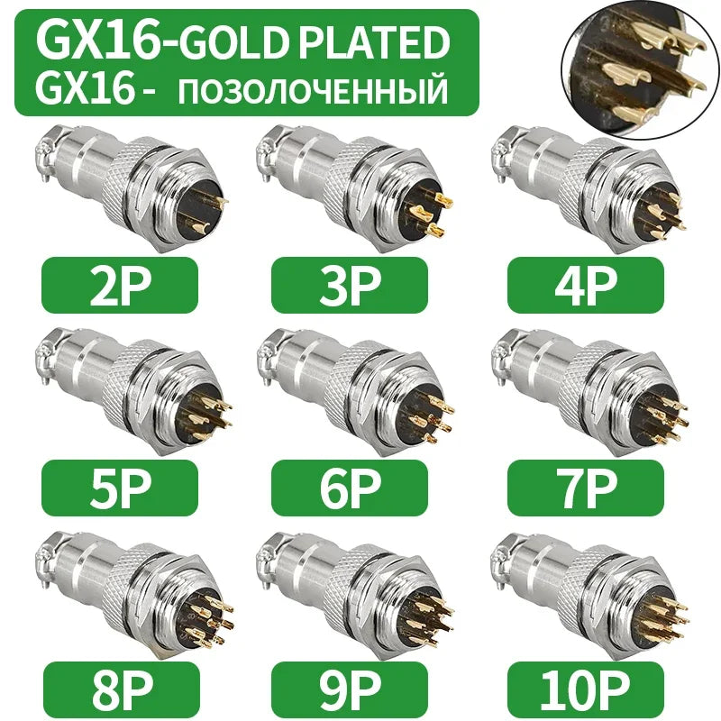 GX12 GX16 GX20 Gold Plated Aviation Plug Socket Docking Connector 2PIN 3PIN 4PIN 5PIN 6PIN 7PIN 8PIN 9PIN 10PIN 12PIN 14PIN 15P
