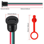 10pcs Type-C Female Socket Connector Waterproof Jack Female Charging Port 3A USB-C Charger Plug Socket(4pin Without Terminal)