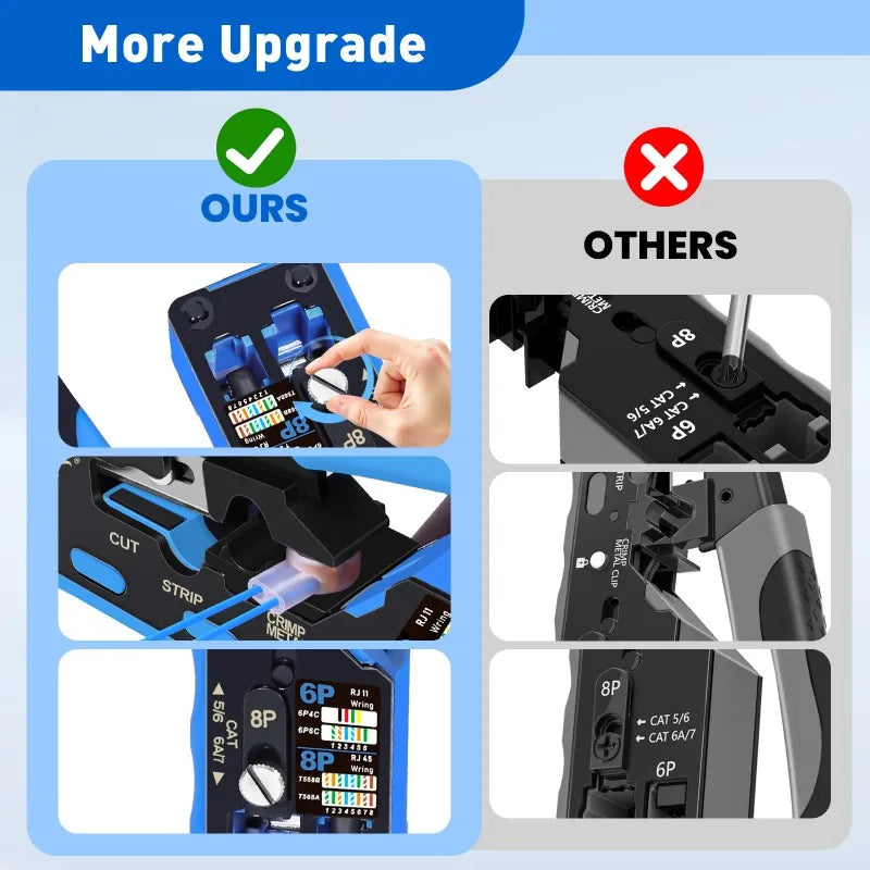 Noyafa NF-5015C Professional Network Tool 6P 8P Crimping Pliers for RJ45 RJ11 Labor-Saving Cable Crimper Stripper Cutter