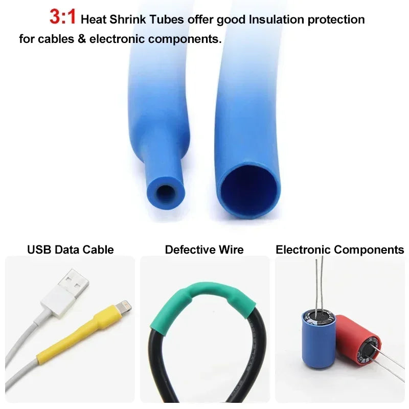 1~20M 3:1 Heat Shrink Tube With Glue Transparent 1.6/2.4/3.2/4.0/4.8/6.4/7.9/9.5/25.4/30/39mm Cable Repair Shrinkable Cover Case