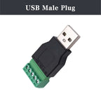 USB Male/Female 5 Pin Phone Keyboard Mouse Connector with Shield Screw Terminal Jack 2.0 Type A Plug