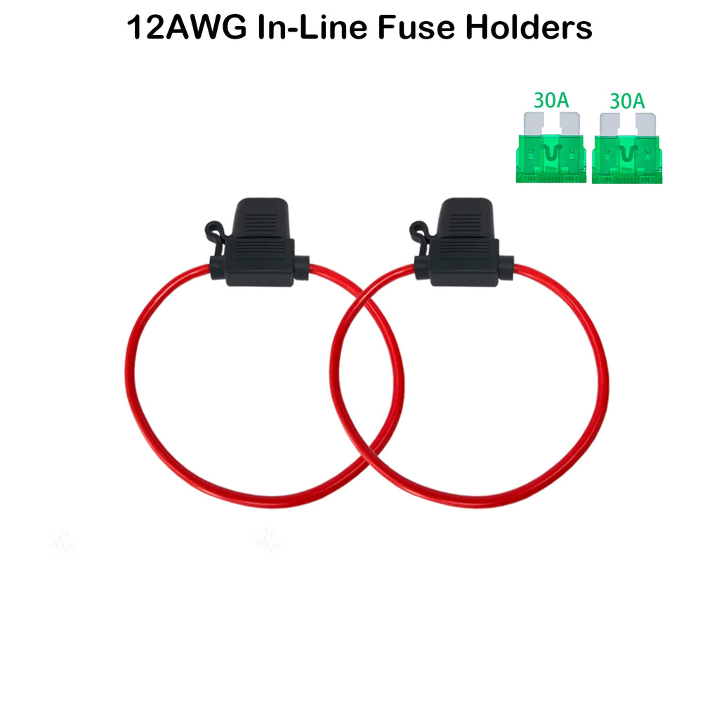 2PCS Inline Fuse Holder 10/12/14/16/18AWG Car Gauge Inline Fuse ATO/ATC Standard Blade Fuse 5A 10A 15A 20A 30A 40A Fuse Holders