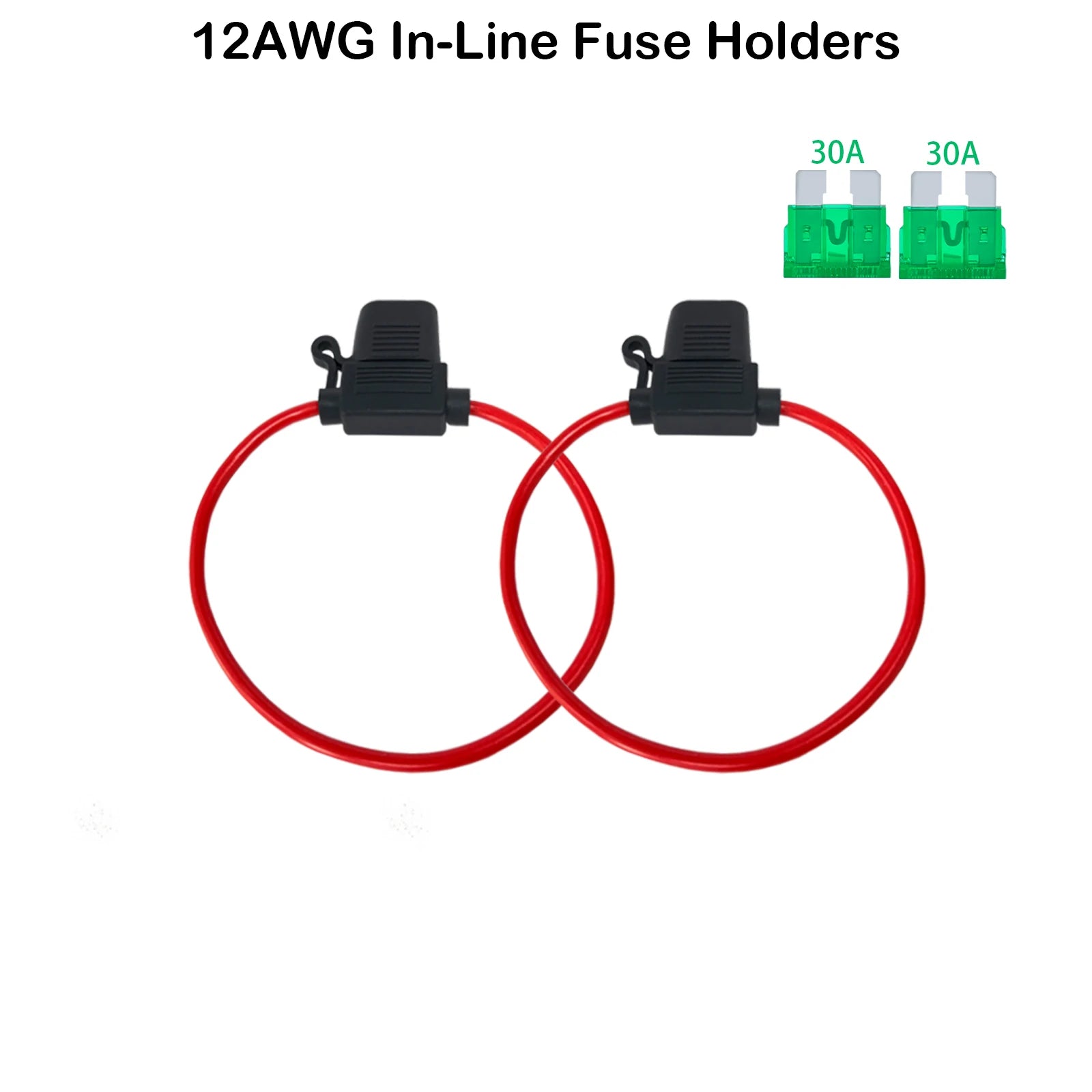 2PCS Inline Fuse Holder 10/12/14/16/18AWG Car Gauge Inline Fuse ATO/ATC Standard Blade Fuse 5A 10A 15A 20A 30A 40A Fuse Holders