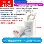 CBB60 Capacitor 450V AC Motor Run Capacitors 3/4/5/6/8/10/12/14/15/16/18/20/30/35/40/50/60/70UF for Washing Machine, Water Pump