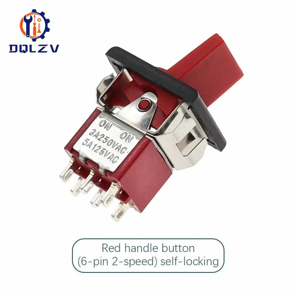 SPDT DPDT Reset Latching Toggle Switch RLS-102 5A 125V 3A 250 AC Mini 3 6PIN ON-ON ON-OFF-ON Rocker Switch Lights Motors