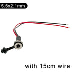 5Pcs Waterproof IP68 DC Power Socket 5521 5525 5A DC Female Jack Panel Mount Solder Connector with Cable Wire 15cm