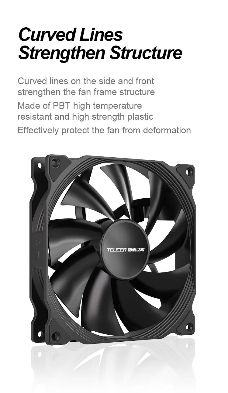 Teucer AF 14025 PC Case Cooling Fan 12V 4Pin PWM MHDB Hydraulic Bearing White 14CM Silent Fan for Computer Radiator Ventilator