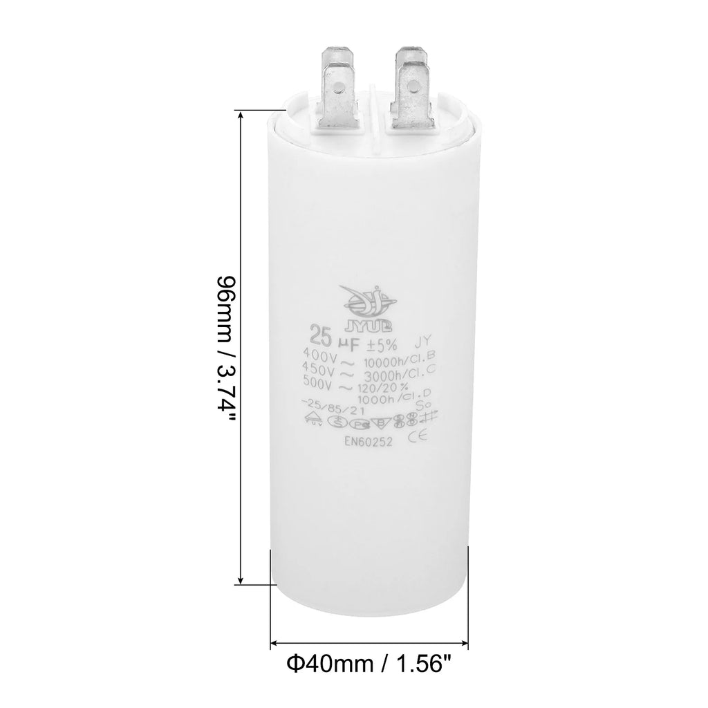 CBB60 8uf-100uf Running Capacitor AC 450V 4 Pins 50/60Hz Double Insert Cylinder Bottom for Air Conditioning Water Pump Fan Motor