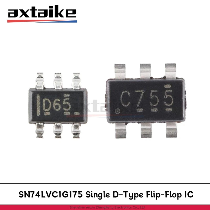 10PCS SN74LVC1G175DBVR SOT23-6 SN74LVC1G175DCKR SC70-6 C755 C75R D65 D6J D6R Single D-Type Flip-Flop With Asynchronous Clear SMD