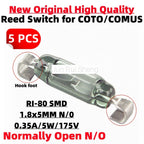 5PCS Original Reed Switch RI-80 SMD Normally Open NO 1.8*5MM 0.35A 5W 175V Magnetic Contact Switch Induction Sensor RI-80SMD -FL
