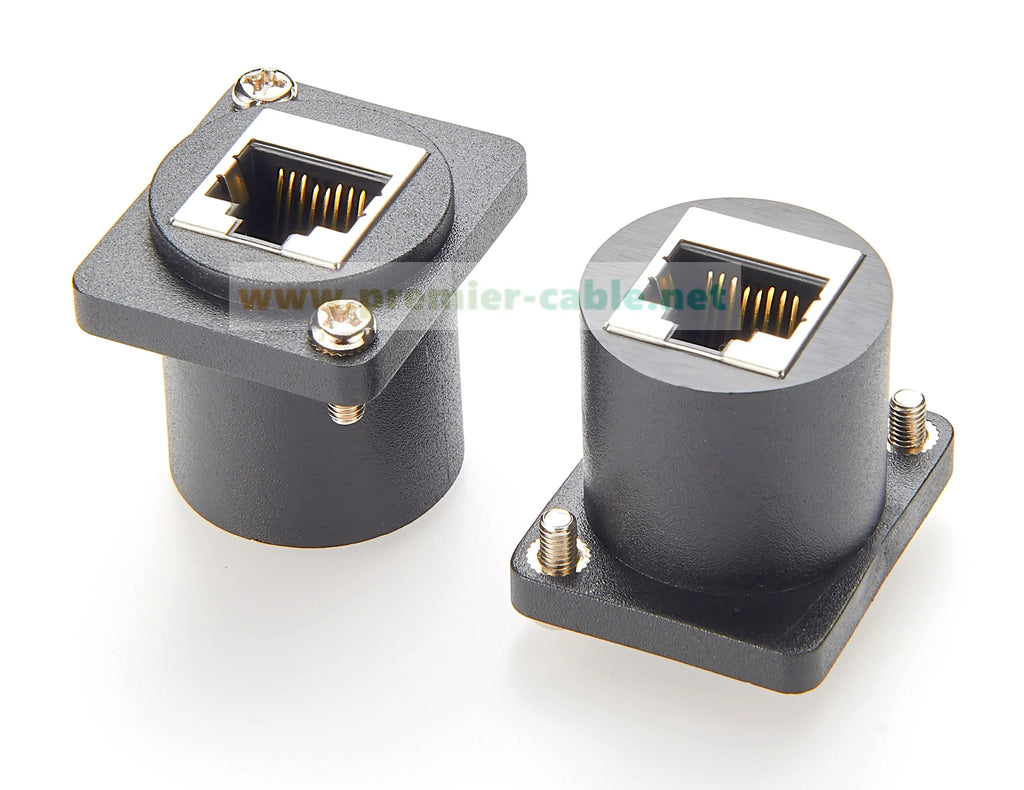 D-Type RJ45 Cat6 Ethernet Female to Female Coupler 1Gbps Flange Chassis Panel Mount Bulkhead Feedthrough LAN Network Extender