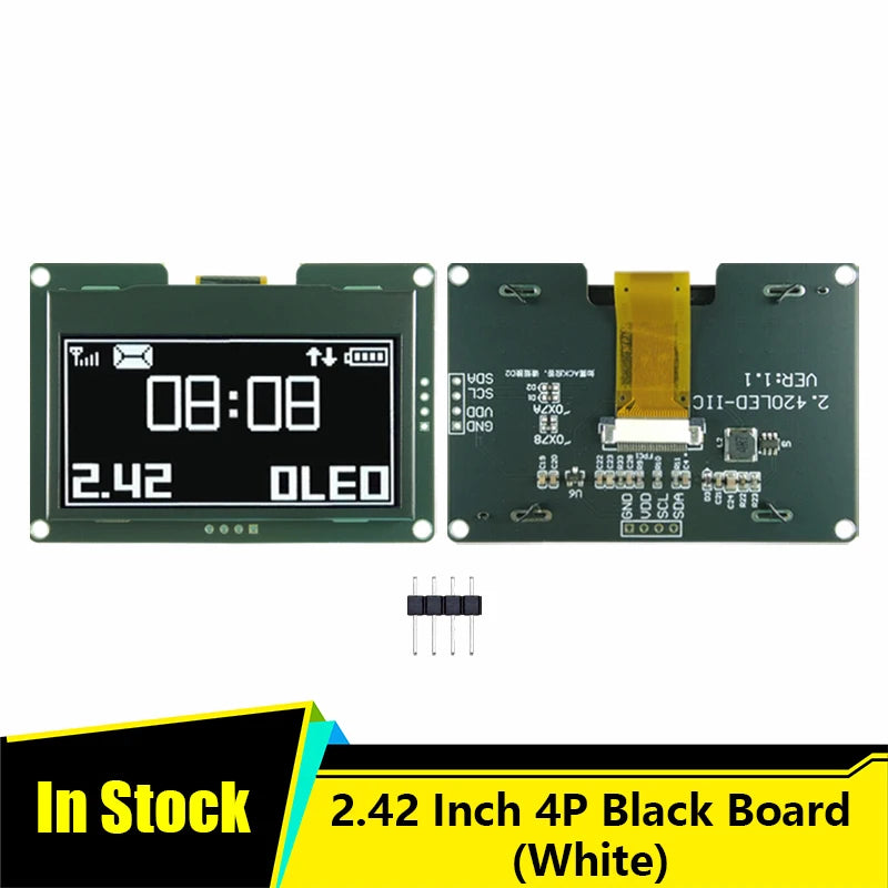 2.42 inch 128x64 OLED LCD Display Module SSD1309 12864 7 Pin SPI/IIC I2C Serial Interface for Arduino UNO R3 C51