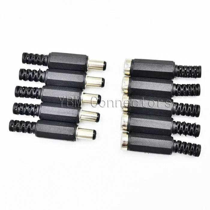 10pcs High quality DC Connector 2.5/2.1*5.5mm Power Jack DC Power Conector 5.5x2.1/5.5x2.5mm Male&Female