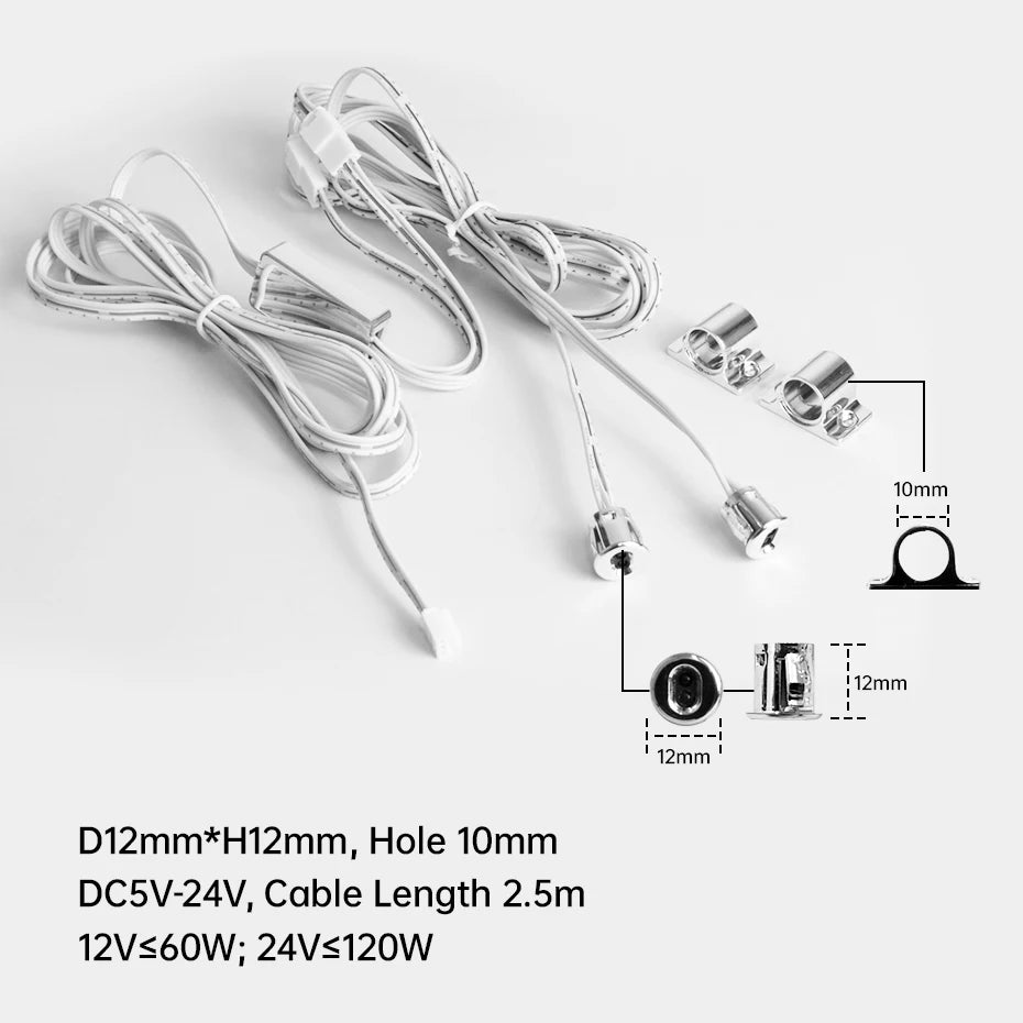 LED Cabinet Sensor Switch DC12-24V Dupont Port Touch/PIR Motion/Dual Door Motion Sensor /Penetrable Wood Detection Design 25MM