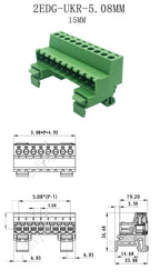 1Sets 2EDG-UKR-5.08mm Cable Butt Joint 35mm Rail Type Terminal Block Screw Plug-in Wire Connector Solderless Butt Joint 2P-24P