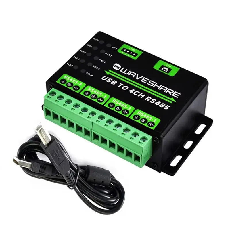 Waveshare USB To 4Ch RS485 Converter Multi Protection Circuits Industrial Grade Universal Serial Communication Device