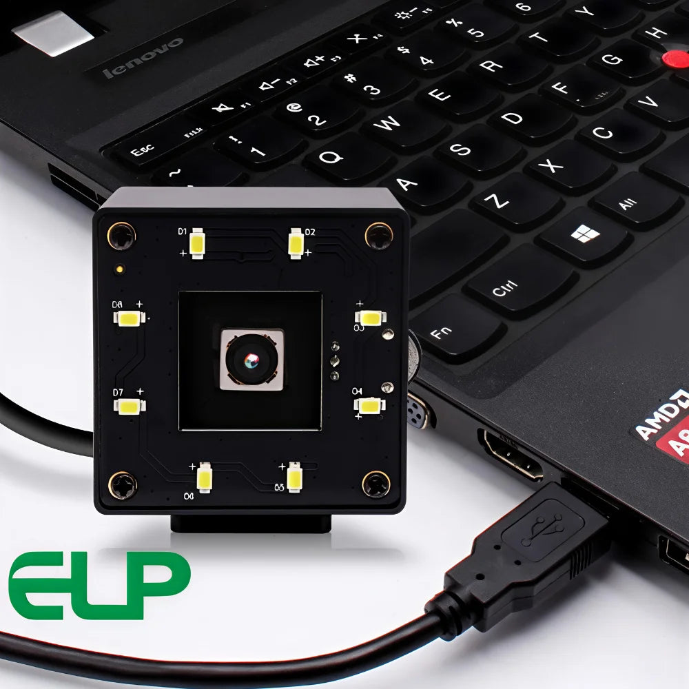 ELP 16MP Autofocus USB Camera IMX298 Sensor Ultra HD No Distortion Webcam with Night Vision White LED for Security System