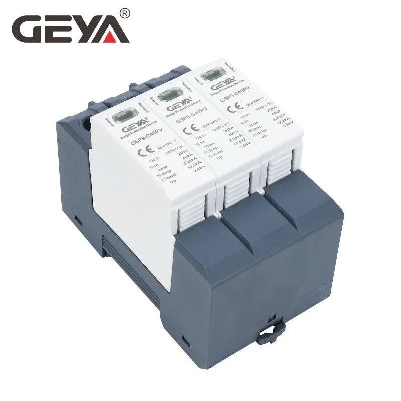 GEYA GSP9 DC Surge Protector PV SPD 600V 1000V 20KA 40KA SPD 2P 3P Surge Protective Device Lightning Protection