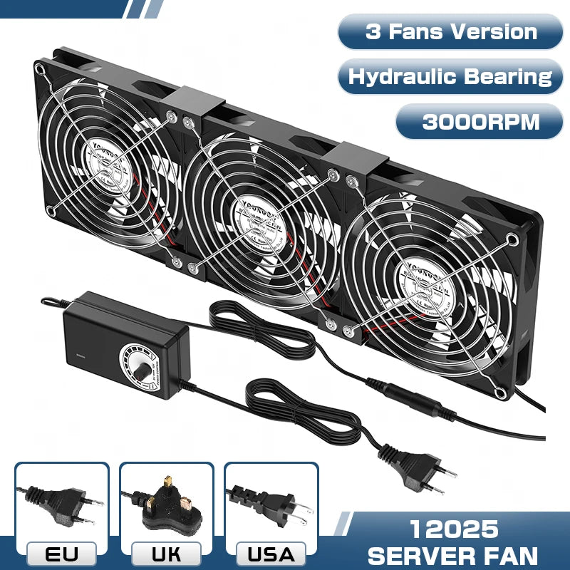 12cm High Speed Large Air Volume 100V 220V Btc Mining Machine Workstation Cabinet 120MM Violent Server Cooling System Fan Kit