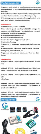 Newest Version EZP2019 High-speed USB SPI Programmer Support24 25 93 EEPROM 25 Flash BIOS Chip Full Set With Adapter Socket