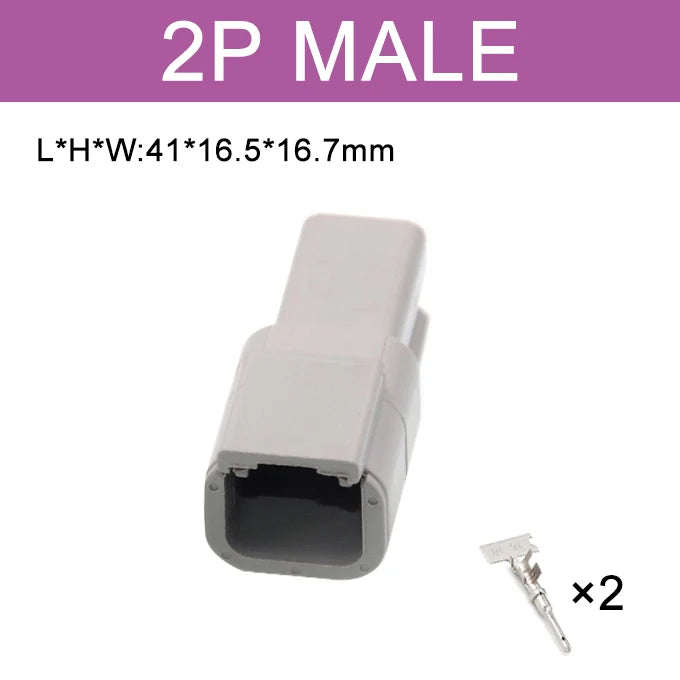 Deutsch Connector DTM Waterproof Automobile Connector With Terminal Male Female Plug&Socket DTM04-2/3/4/6/8/12P DTM06