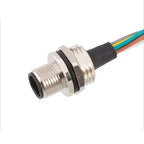 M12 2 3 4 5 6 8 12 17 Pin Metal Panel Mount Aviation Plug Socket Male Female Welding Connectors with 30cm Wire Adapter IP67