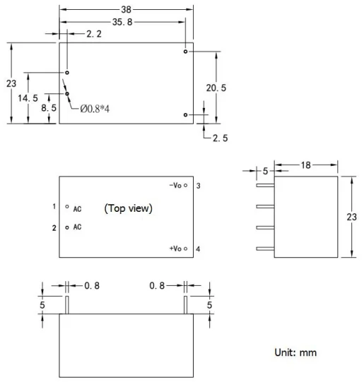 HLK-5M03 HLK-5M05 HLK-5M09 HLK-5M12 10pcs/lot 5W ACDC 220V to 5V Buck Step Down Power Supply Module Converter Intelligent
