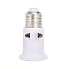 PBT Fireproof  European Double EU to E27 LED Bulb Adapter 2EU Plug Converter Base Lamp Holder Screw Light Socket White