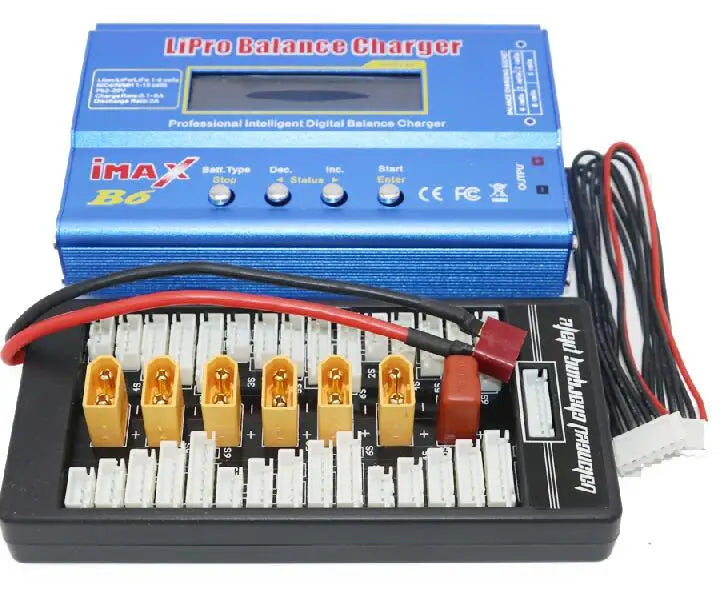 New iMAX B6 LCD Screen Digital RC Lipo NiMh Battery Balance Charger +B6AC Lipo Charging XT60 / T Plug Adaptor Board 2-6S Charger