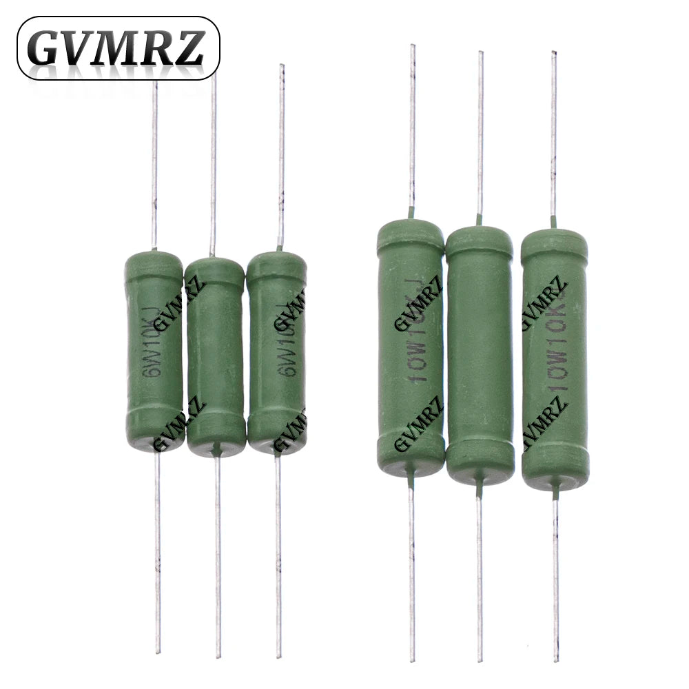 5PCS RX21 Wirewound Power Resistor DIP Type 6W 10W High Wattage Axial Resistor 0.05Ω–10KΩ Assorted Values 1R 2R 1K 2K