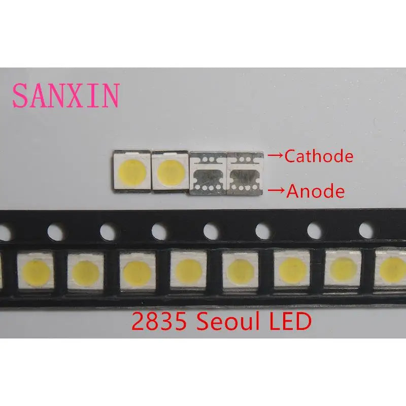 1000pcs 2835 3528 repair LED LCD TV backlight beads MX SEOUL JF 1W-2W 3V 6V cold white light commonly used