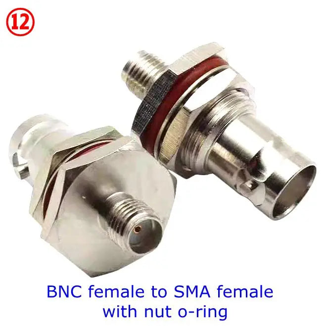 2PCS SMA To BNC Q9  Male Female Disc RF Adapter Center Flange&Bulkhead Connector 50ohm Wire Terminals Brass Nickel Plating
